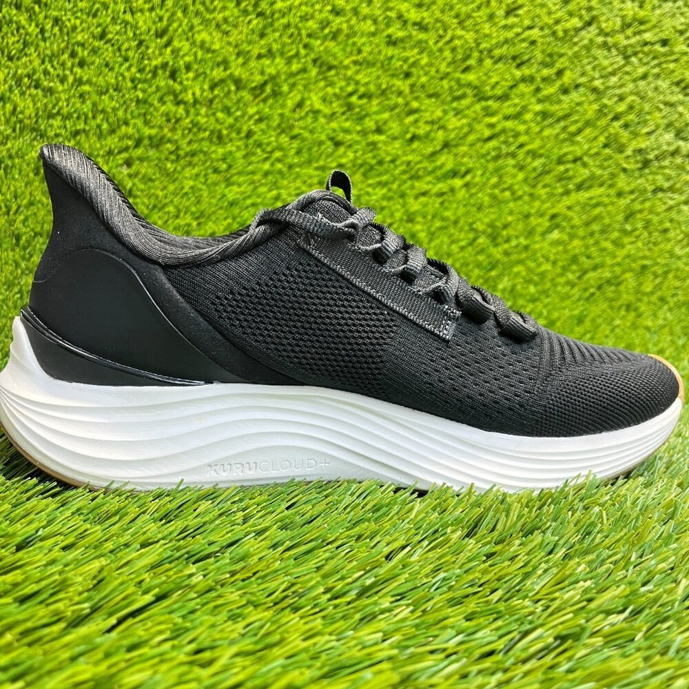KURU Black and White Athletic Running Shoe with Rose Gold Logo - Picture 4 of 10